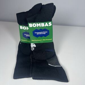 2 Pair  BOMBAS Men's Compression Socks Midweight Knee High (20-30. mmHg) NWT L